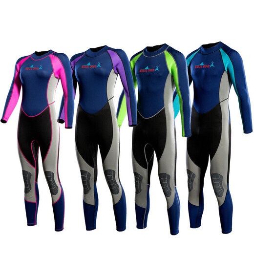 BLUE DIVE wetsuit for men and women 2mm thickened and warm female conjoined jellyfish cold-proof wet winter couple free snorkeling swimming rose red S