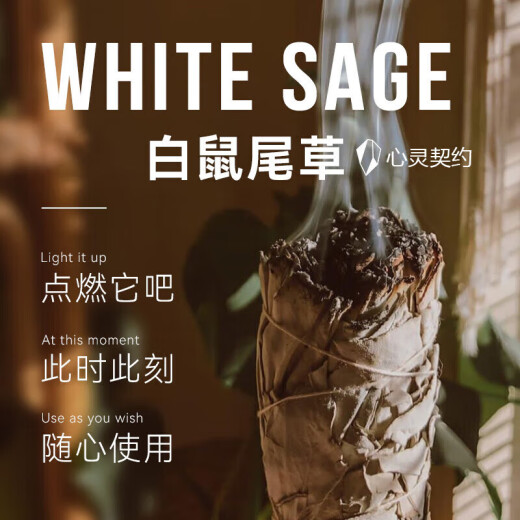 Bath rice white sage plant aromatherapy cedar stick holy wood smoke yoga meditation niche indoor fragrance purification aromatherapy white sage (4 inches 10cm about 35g-40g)