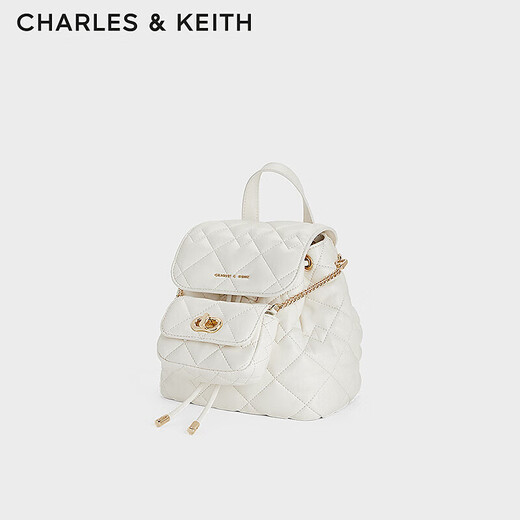 CHARLES&KEITH Classic Diamond Large Capacity Backpack Backpack Student School Bag Women's Bag New Year Gift CK2-60151400