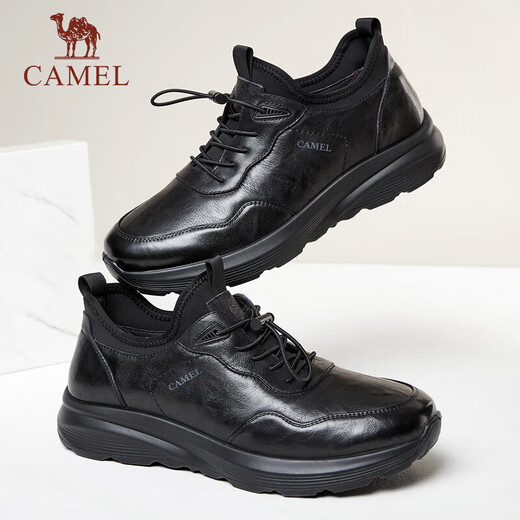 Camel (CAMEL) men's feet wear cowhide business casual sports shoes G14A220724 black 42