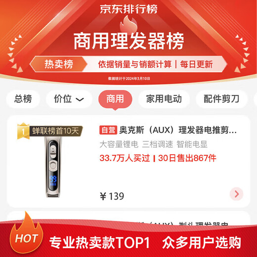 AUX (Aux) Haar Clipper Elektrisch Push Clipper Professionell erwachsene Kinder Elektrische Haar Clipper Baby Rasieren Elektrische Push Clipper Haarschnitt Werkzeugmesser Kopf können gewaschen werden.