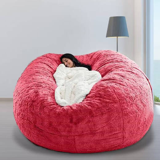 Pupan Doubao Artificial Fur Doudou SOFA peut être de 5 pieds 6ft7ft de vin rouge 5.00x5.00 cm Couverture de tissu 13565 cm