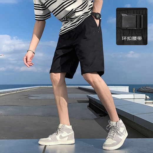 Adidas shorts men's 2025 summer sports pants comfortable breathable fast drying fitness running jogging pinches casual pants HE9934/quick drying/Adi dark label S