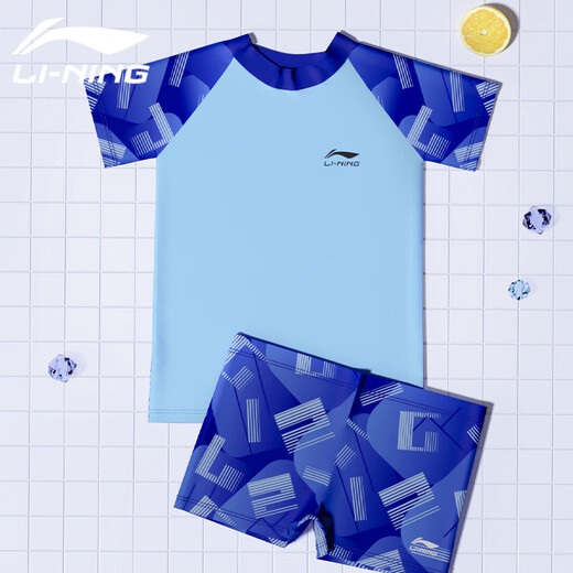 Li ning (li-nun) Kinder Badeanzug Jungen mittelgrüne Kinder-Split Badeanzug Badeanzug Badeanzüge Strand Heiße Frühling Badeanzug 867 Blau 150