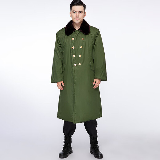 Bo Na Ling Green Military Coat Men's Winter Thickened and Long Security Coat Cold-proof Clothes Northeastern Old-fashioned Jacket Coat Military Green Coat