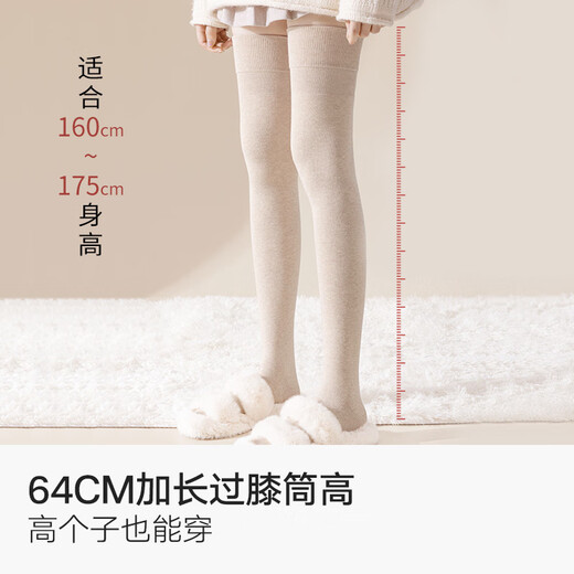 Mianzhuwu over-the-knee socks for women, pressure slimming legs, anti-slip, spring and summer long over-the-knee cotton thin knee pads, extra-long thigh socks, 2 black, 2 pieces, one size fits all 35-39