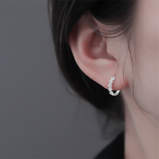 Core luxury sterling silver 999 pure silver earrings for women high-end ear piercing earrings for women plain hoop love earrings for women ear buckles 2025 new 999 pure silver earrings pair