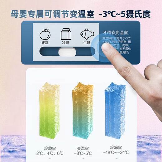 Xinfei Refrigerator 462 liters air-cooled frost-free cross-door refrigerator four-door 59cm ultra-thin and embedded household large-capacity variable frequency first-class energy efficiency energy-saving PFD clean taste and fresh-keeping gray three-speed variable temperature drawer