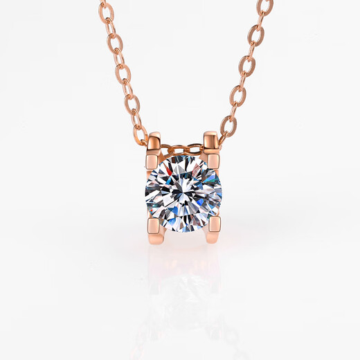DL 1998 Fat Donglai same style 18K gold color gold diamond necklace moissanite bull head pendant silver 18K rose gold simple 520 rose gold 50 points bull head necklace