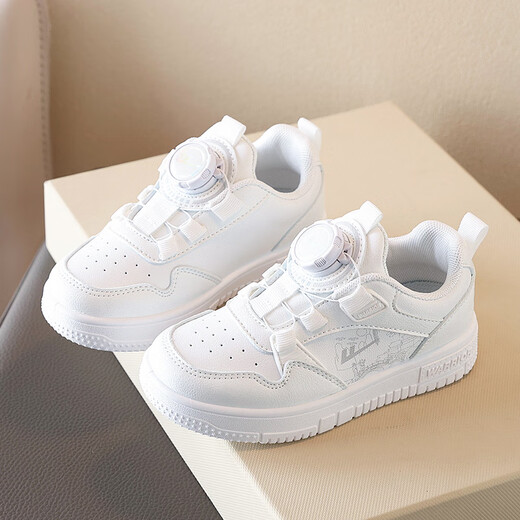 Pull back children's shoes, all-match sneakers for boys and girls, white shoes, white sneakers WZ(CL)-0427 white 36