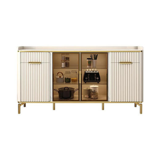 
Guisenbao (GUISENBAO) sideboard living room furniture shelves bookcase kitchen simple display cabinet storage cabinet cream style small apartment shoe cabinet Xingfu white 80*40*95 rock plate desktop package installation