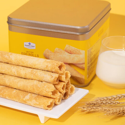 Member s Mark butter egg roll 608g casual snack milky crispy iron box double layer protection butter egg roll fragile 608g