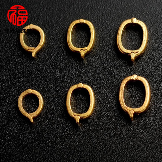 Fat Donglai's same style 18K gold pendant buckle head gold-plated buckle buckle connecting buckle accessories bracelet necklace accessories ancient gold buckle - small size