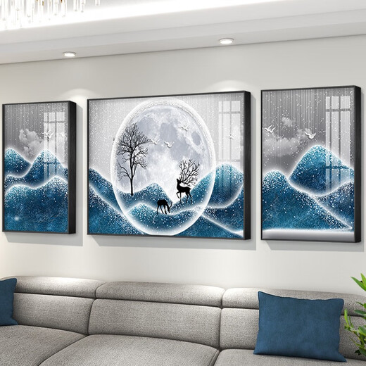 Pinturas decorativas abstractas de sala de estar simple y simple, pinturas colgantes de pared de fondo de sofá, murales de pared de televisión nórdicos de lujo de lujo TXMG12034 80*60 cm en el medio/40*60 cm alrededor de 40*60 cm adecuado para 2.