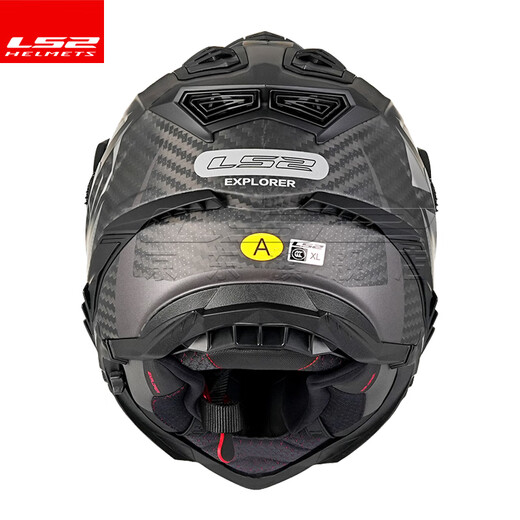 LS2 Fibre de carbone Fibre tout-terrain Casque de moto de traction HEMEMET HOMMES ET FEMMES MOTOROCIE FOUR FOURSONS ANTI-FOG DOUBLE DUAL MX701 FIBRE DE CARBONE 6K-DUMB NOIR 4XL (63-64)