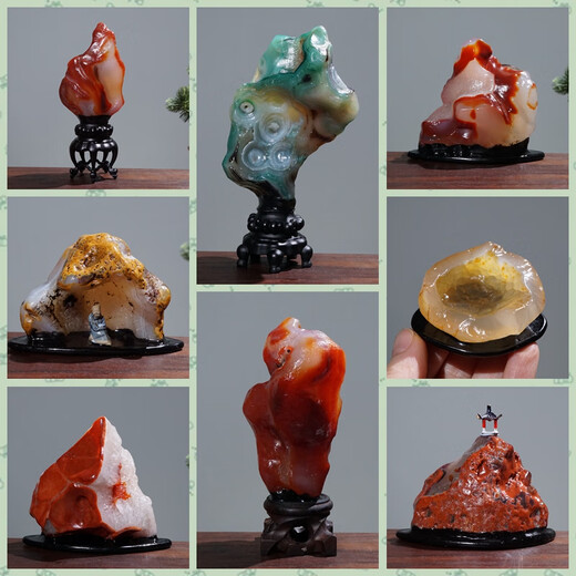 玛瑙原石摆件0风凌石戈壁石彩玉太湖石灵璧奇石吊坠手串项链 A1-8 Z-693