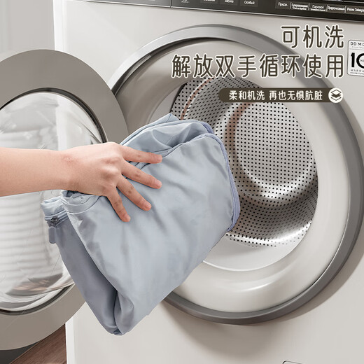 Bonnymeijia double-layer clothing storage bag, travel clothing compression bag, suitcase, convenient handbag, ultimate gray large size