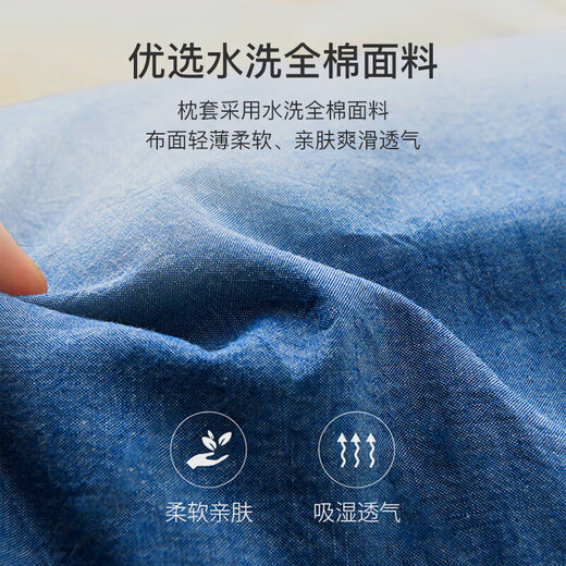 Yalu Free and Free Pure Cotton 100% Buckwheat Shell Buckwheat Leather Pillow Pillow Socket Cotton Sleeping Pillow 60*36cm Single Pink Blue