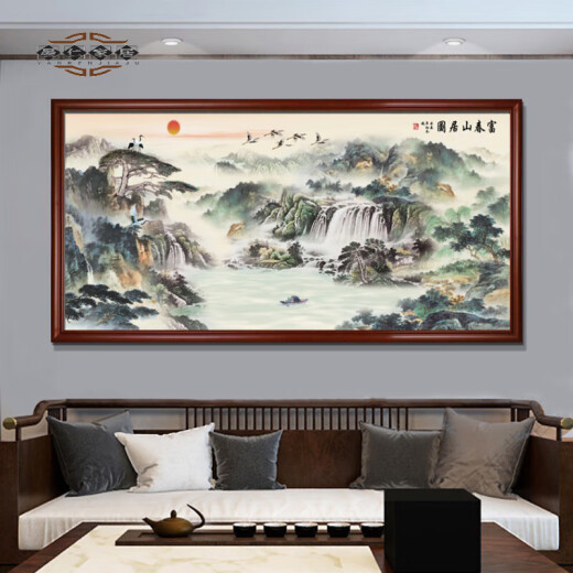 Jia Xiaoyou high-end cross/embroidery living room finished product with frame 2023 Mona Lisa Mona Lisa cross I-shaped embroidery flowing water to make money in the grid 3-strand embroidery 150*65 imported long-staple cotton thread