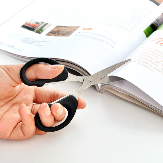 Office scissors, children's handmade scissors, student diy paper scissors, paper knife, stainless steel black small scissors, art scissors 6CMX12CM*3 pieces