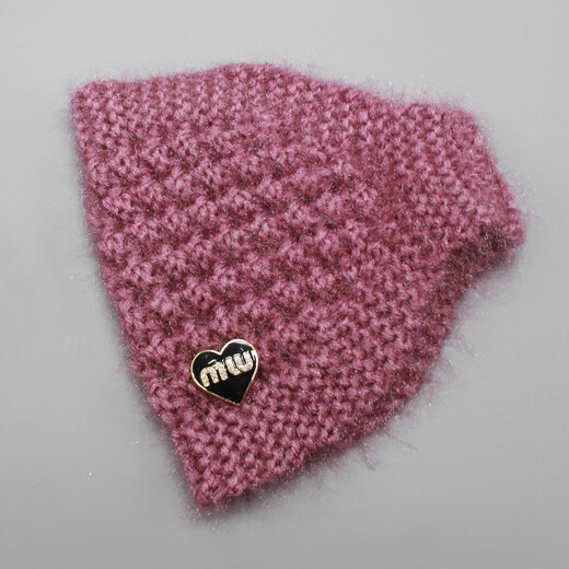 West Kiss love style winter warm wool style fashionable headband ear protection hairband wide edge plush hand-knitted headband bean paste purple