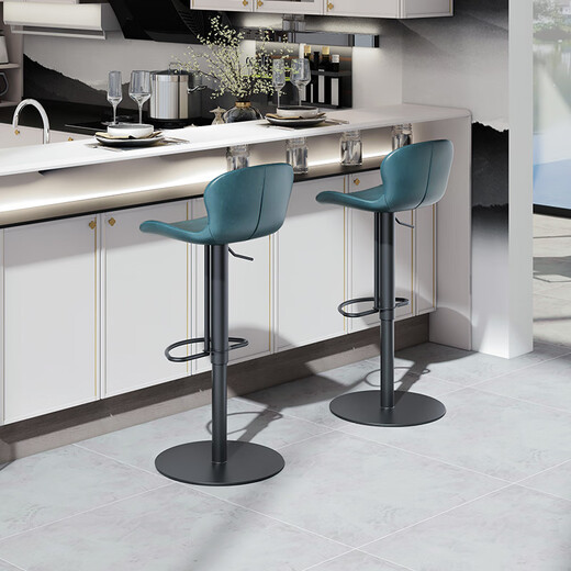 Herdonbar Stuhl moderne einfache leichte Luxushöhle High Foot Bar Stuhl Essbarhocker Haushaltsinsel Stuhl HD-733 [italienische Top-Schicht Cowhide] Braune Kohlenstoffstahlfüße