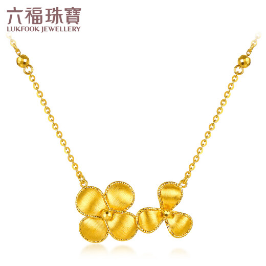 Liufu Jewelry Light and Shadow Gold Gold Gold Gold Gold Flores y collar de oro Brocade Cabila a precios 0113333UA 6.71 gramos (incluido el costo de mano de obra 1,047 yuan)