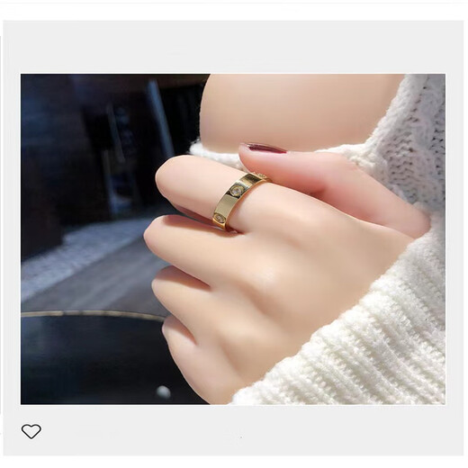 Xuan Yong Jewelry's rose gold love ring new style 3 hard gold internet celebrity same style couple wide version rose gold diamond-free No. 6 ring