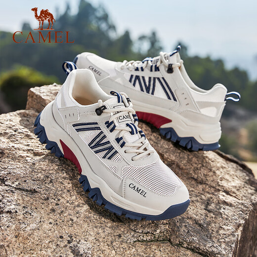 Camel (chameau) Chaussures de randonnée en plein air masculin pour les chaussures de sports et décontractés respirants de nouveau monh G14S342157 beige / bleu (style filet transparent) 42