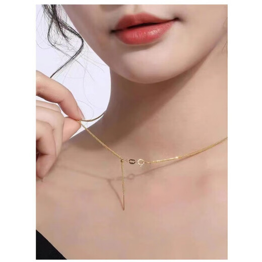 18k gold pin chain 18K gold Chopard adjustable perforated gold beads Universal pin type l8k yellow gold Chopard necklace about 12mm thick + limited time heart pendant