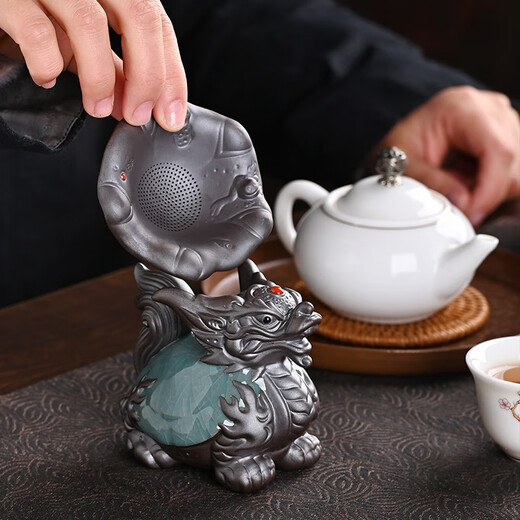 Xixi Taitai Creative Purple Clay Lucky Dragon Turtle Tea Pet Ornament Boutique Opening Table Tea Ceremony Tea Play Accessories Tea Tray Decoration Ge Kiln Dragon Turtle