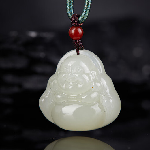 Coloré yunnan hetian jade Bouddha Pendant Maitreya Bouddha Blanc Jade Jade Jade Pendant Jade Collier pour petite amie 680 Jade Bouddha blanc