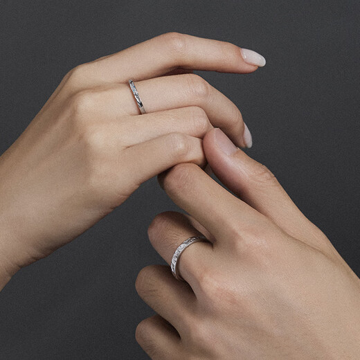 RHODON stone grain texture couple ring men's sterling silver ring plain ring engraved high-grade blue diamond niche gift girlfriend proposal female model 1 piece (11#13#15#17) message size