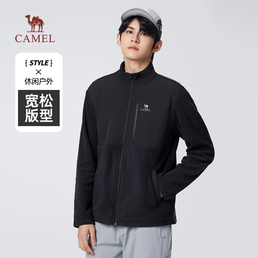 Camel (CAMEL) men's jacket anti-static polar fleece jacket men's winter plus velvet thickened warm fleece jacket M34CA88707