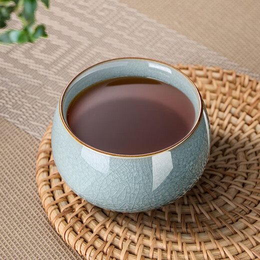 Eight Thousand Lines Tea Cup High-end Master Cup Ceramic Kung Fu Tea Cup Ru Kiln Open Slice Built Office Home Single Person Tea Cup