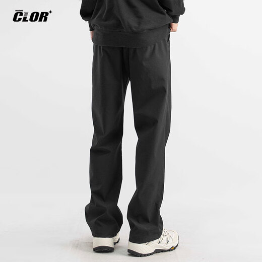 CLOR潮流工装裤男夏季休闲薄款裤子高街宽松运动直筒裤CL50黑色XL