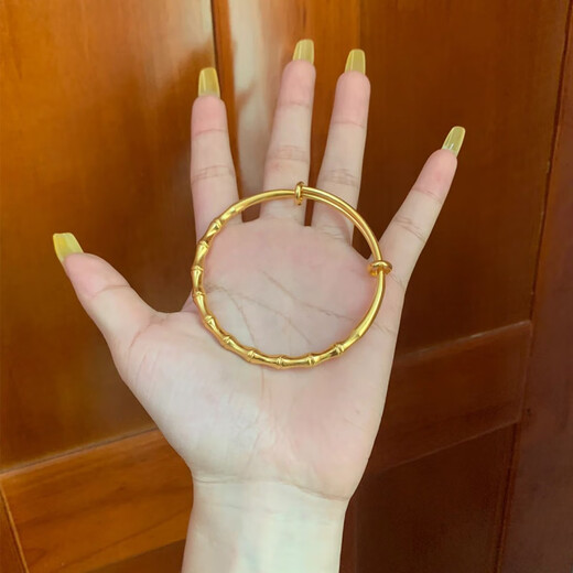 Chenru Ancient Method Inherited Bamboo Bracelet Women's 18k Gold Personalized Adjustable Temperament Chinese Style Versatile Bamboo Bracelet Bamboo Bracelet