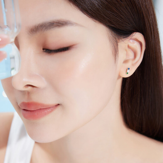 Lukfook Jewelry Platinum 950 Small Moonlight Sapphire Pearl Platinum Stud Earrings Single FDJ0001DS Total Weight 0.40g Single Xingyue