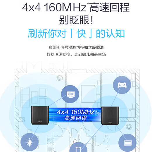 ASUS AX6600M tri-band wireless router | Lingyao distributed router | Broadcom quad-core | 2.5G port | Whole house coverage WiFi6 (black single package)
