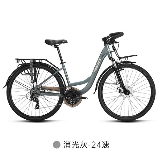 永久川藏线长途旅行自行车专业24速油碟公路重装越野经济城市通勤单车 24速700C铝架线碟-消光灰