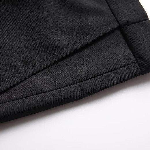 ROMON suit men's business slim formal dress groomsmen suit groom suit single button suit black 2XL