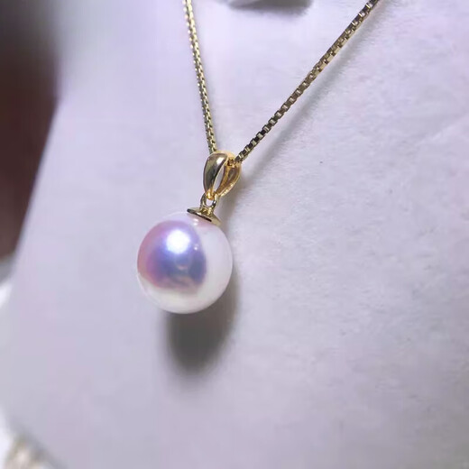 Fat Donglai's same 18k gold Akoya pearl pendant Japanese natural seawater single thickened 18K gold without necklace 6-6.5mm