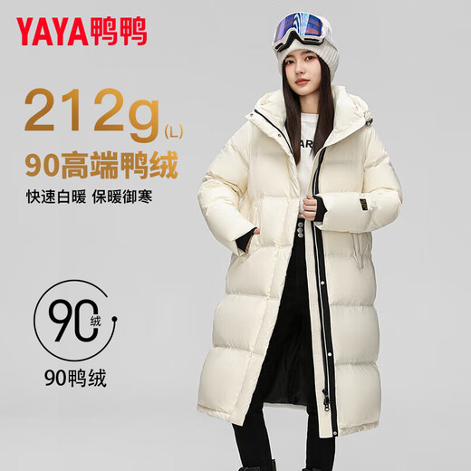 
YaYA (YAYA) luxury gold series down jacket for women long over knees 2025 winter new thickened warm and fashionable couple jacket XJ Black M 160/84A
