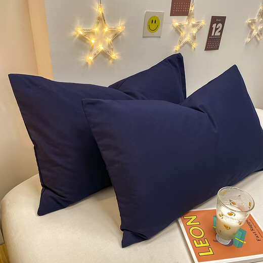 Lingyun 2024 new summer adult pillowcases are skin-friendly, breathable, non-pilling, one pair of pillowcases, navy 48*74, one pair