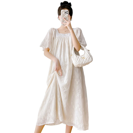 Vestido de maternidad Tops de gran tamaño en verano en la manga de la manga de la manga de la manga de la manga de la rodilla de verano.