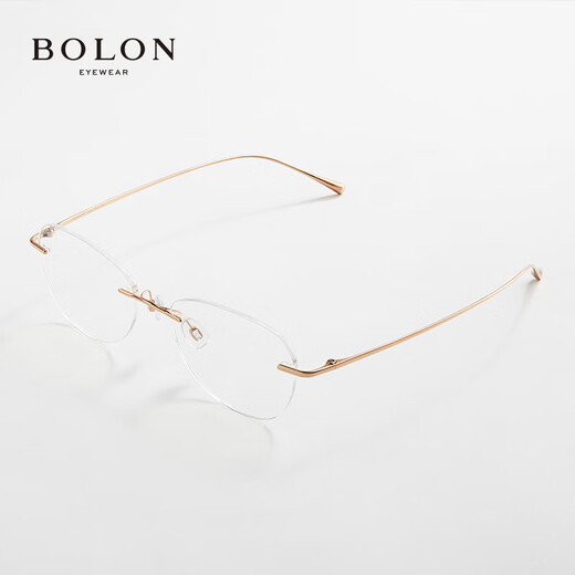Tyrannosaurus (Bolon) Myopia Brille Titanrahmen optische Rahmen für Frauen, elegante und exquisite, Jungen Sven-Rahmen BT1590 Cat-Eye Roségold BT1592B30 Einzelrahmen (kein Objektiv erforderlich, um den Kundendienst Rabatt zu kontaktieren)