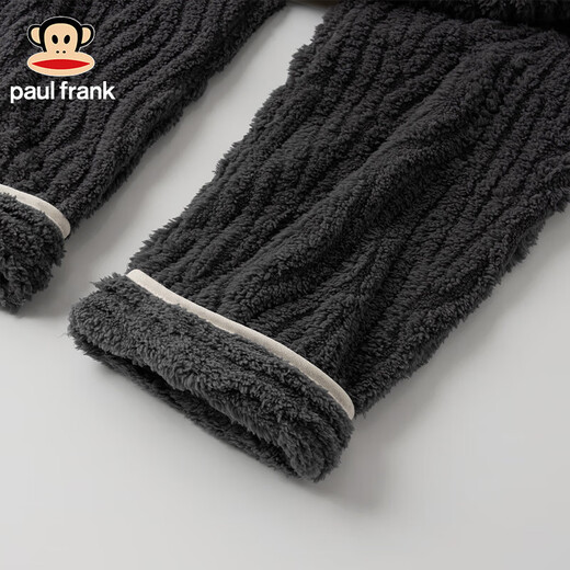 PAUL FRANK Big Mouth Monkey solid color couple pajamas men's winter coral velvet thickened long flannel home clothes women's nightgown set