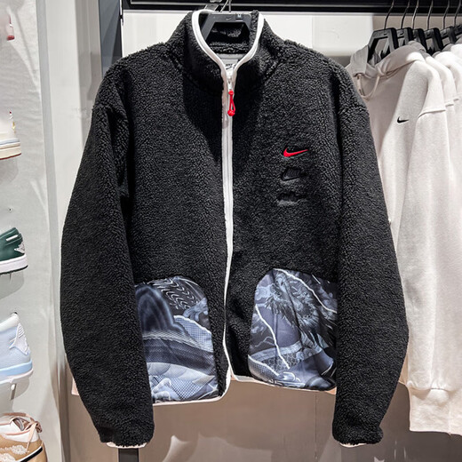 耐克（NIKE）外套男装2025秋冬季新款运动服摇粒绒保暖立领夹克 FZ6194-010黑色新年款 2XL