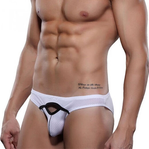 Gekühltes Xia Herren sexy tanges atmungsaktivem hinteren Heck-Hüften Unterwäsche reine Baumwolle Low-tapsed eng doppelte Zwilling Kinder Gay begleitet 0 weiße ck l Männer