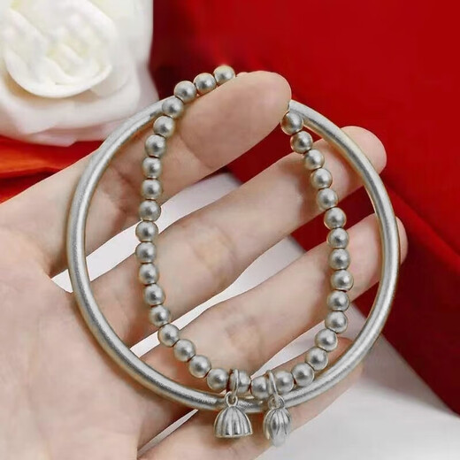 Miaojufu quality bracelet Two Worlds Happy Lotus Bracelet Silver Bracelet Valentine's Day gift for girlfriend Two Worlds Happy Bracelet (universal style) Inner diameter 58 mm (recommended 95-110 Jin Jin is equal to 0.5 kg)